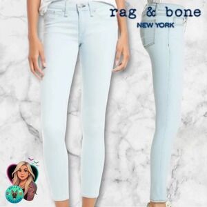Rag & Bone Pajama Jeans Women's 31 "The Capri" Mid-Rise Cropped‎ Skinny Fay Wash